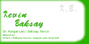 kevin baksay business card